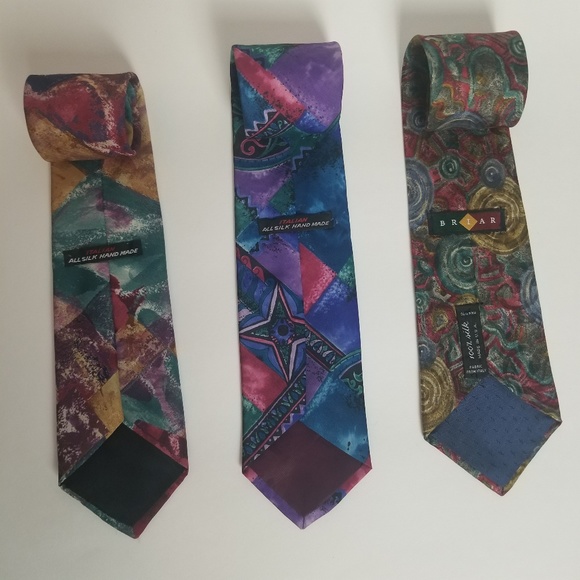 Italian All Silk Handmade Men Ties Lot of 3 - Picture 6 of 8